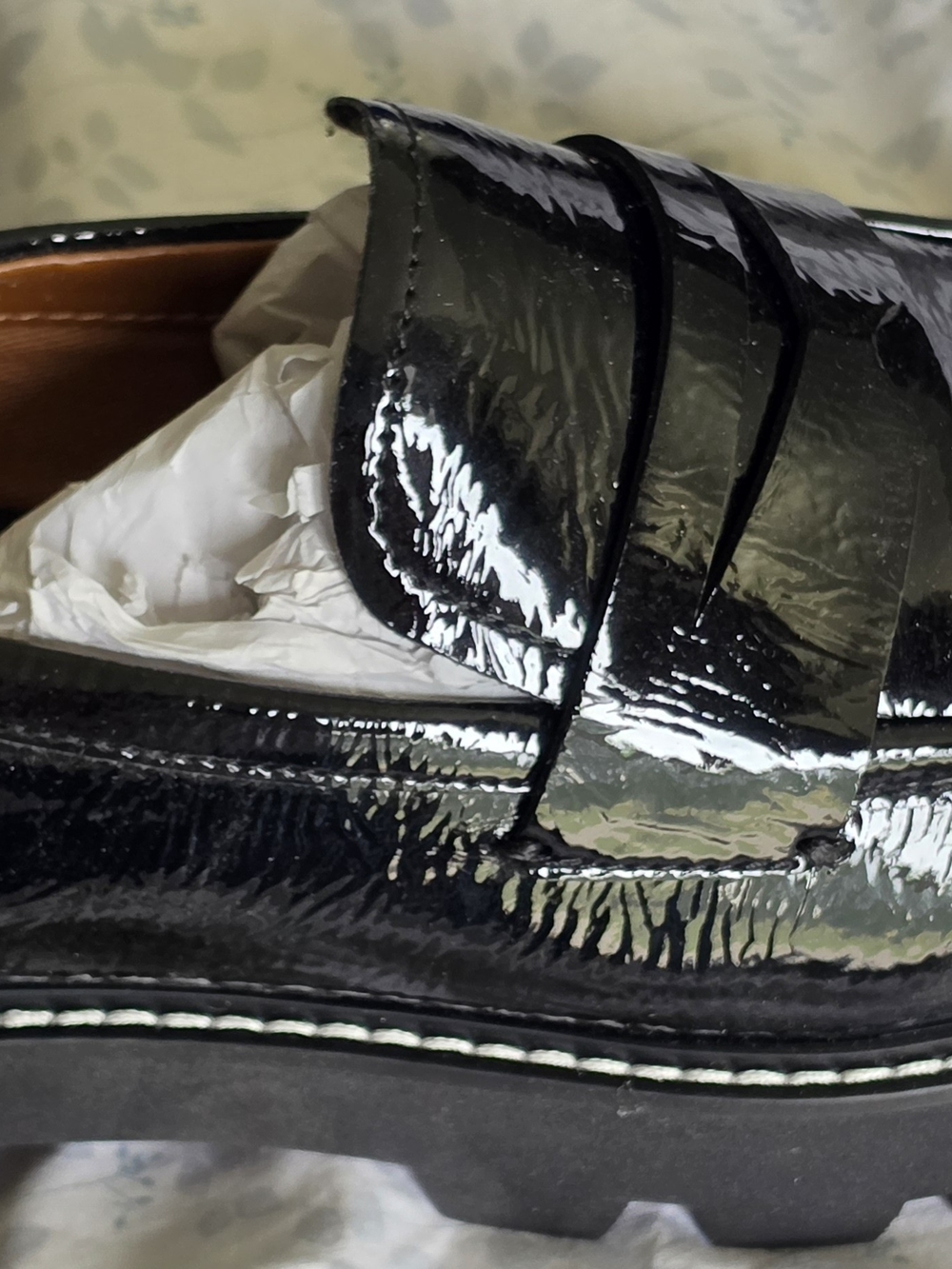 Franco Sarto Black Patent Leather Penny Loafers